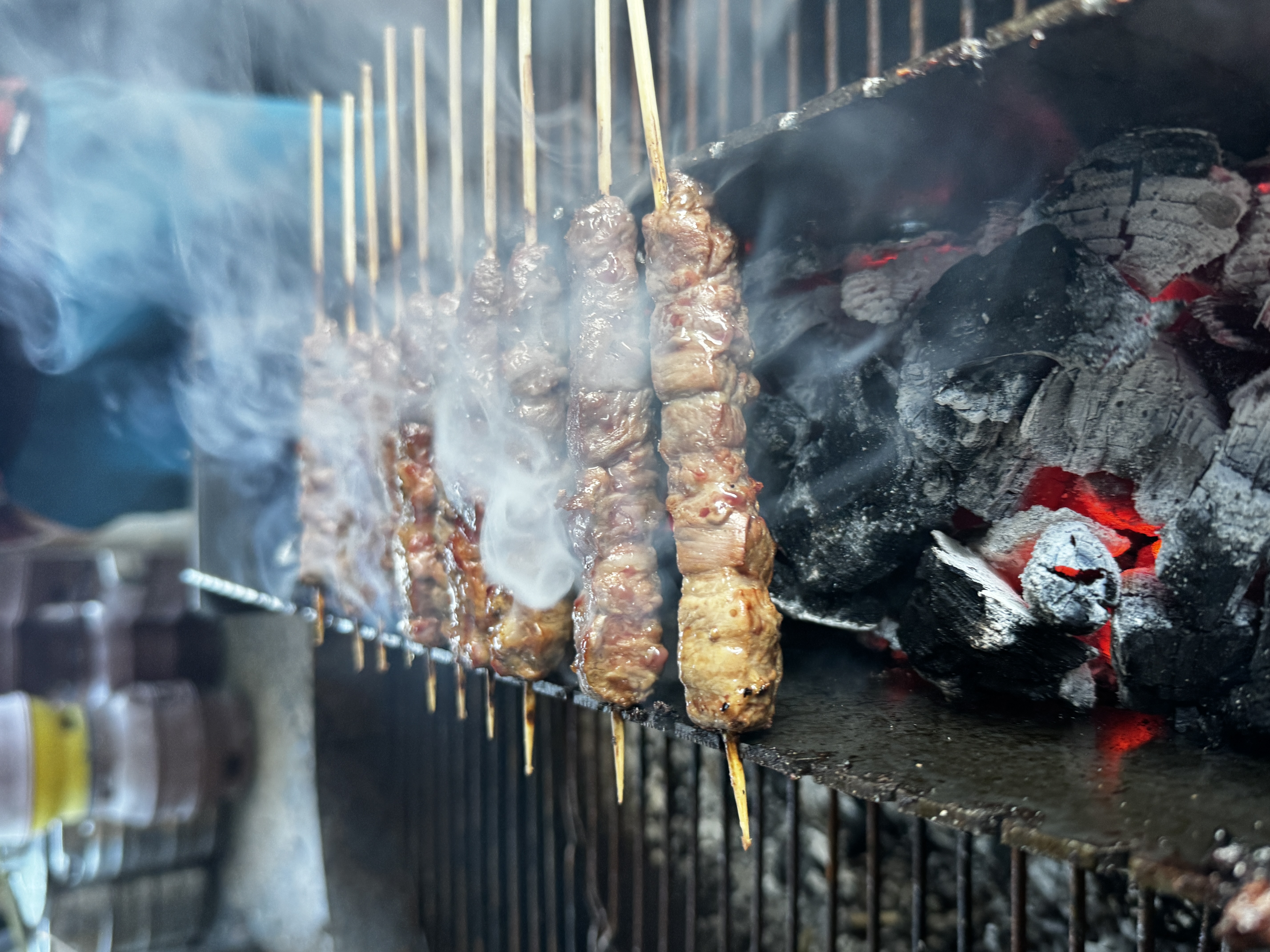Arrosticrats grill in action
